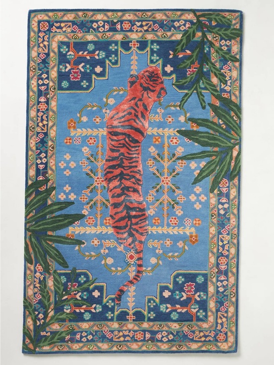 Anthropologie Other - Anthropologie Hand Tufted Wool Blend Bengal Tiger Rug 3x5